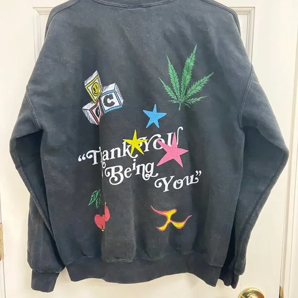 NEW Goat Crew Black Thank You for Being You Graphic Sweatshirt Size S - Picture 3 of 10